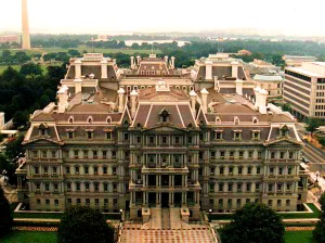 At one point the Eisenhower Executive Office Building, which takes up 3.5 acres, was the largest in the world.